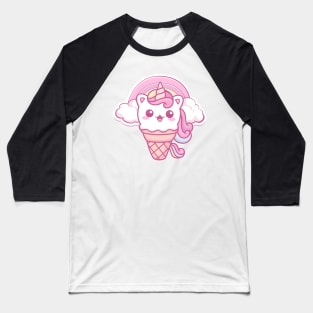 Cute loving Caticorn Meowtical Unicorn girl Baseball T-Shirt